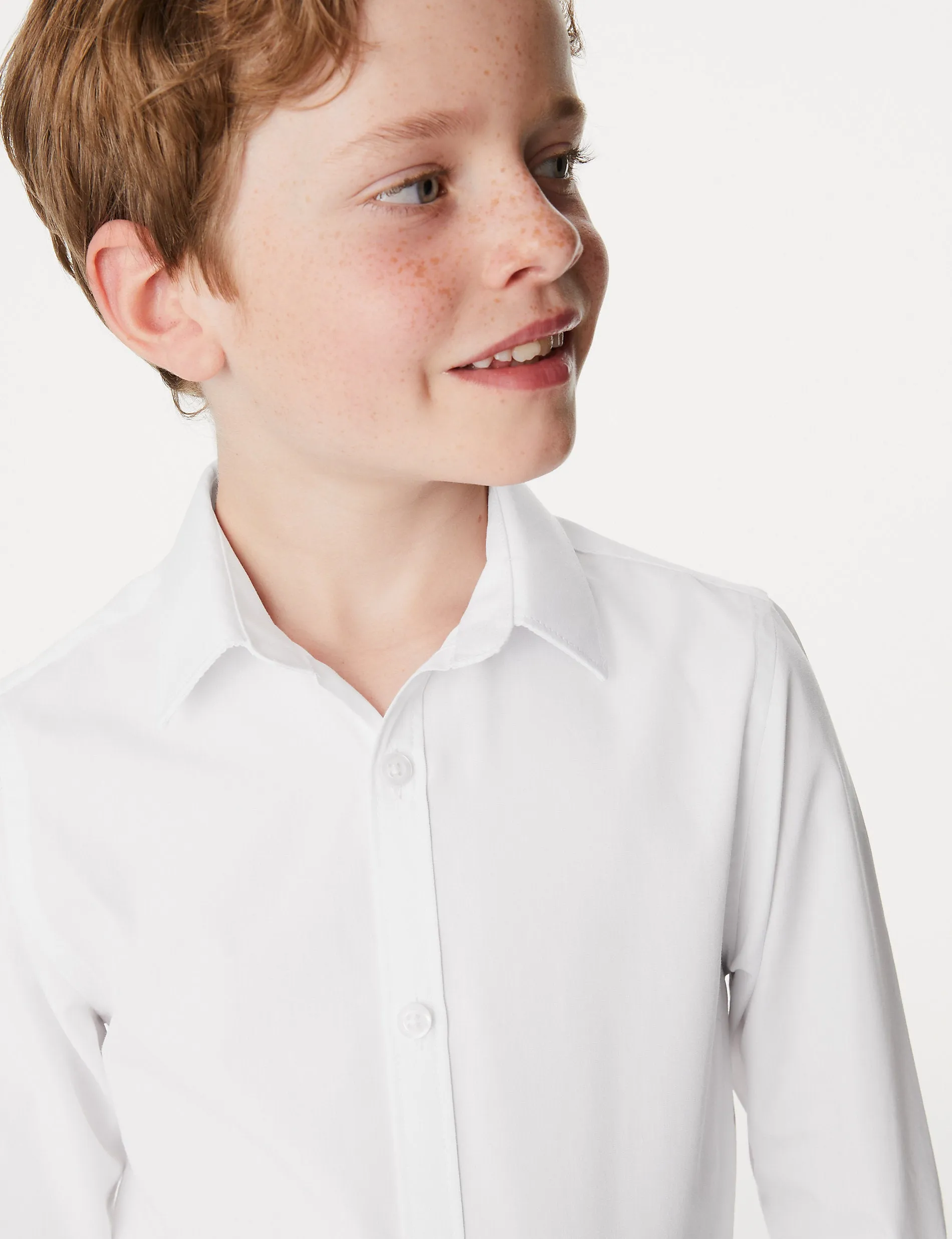 2 Pairs of Boys (2-16 Years) Stretch Skinny School Shirts Marks & Spencer White