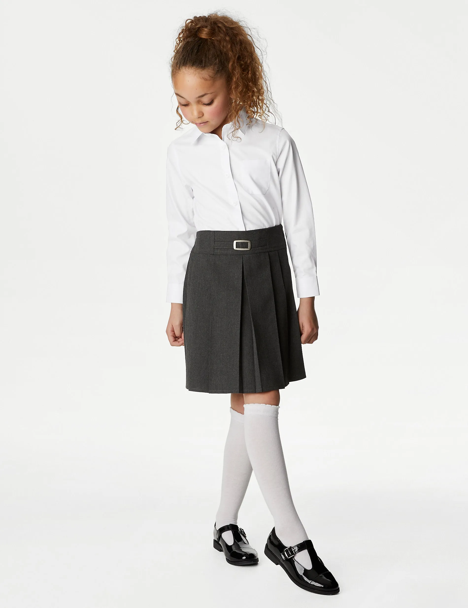 2 Pairs of Cotton Regular Fit School Shirts for Girls (2-18yrs) Marks & Spencer white