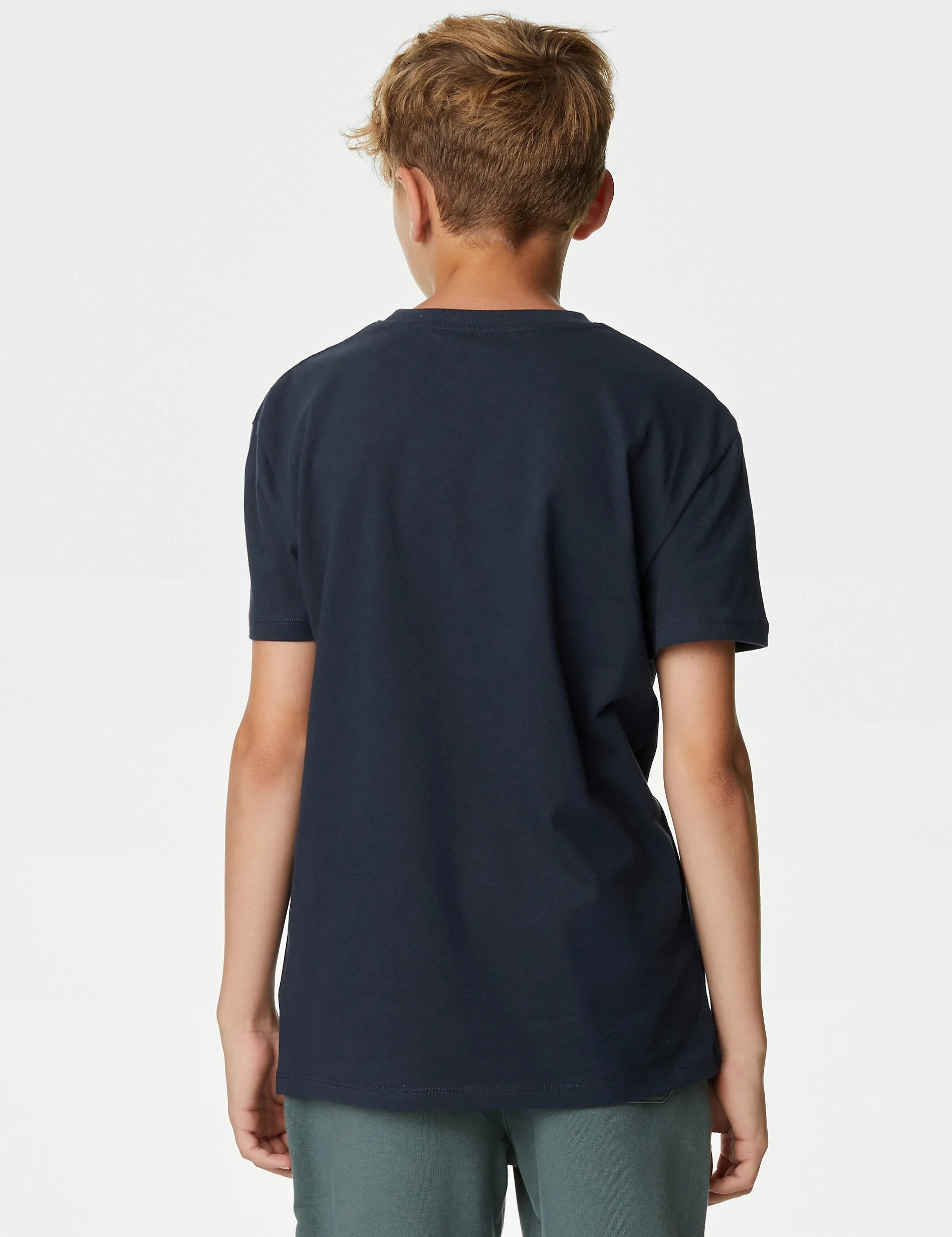 5 pack of plain high cotton T-shirts (ages 6-16) Marks & Spencer multi