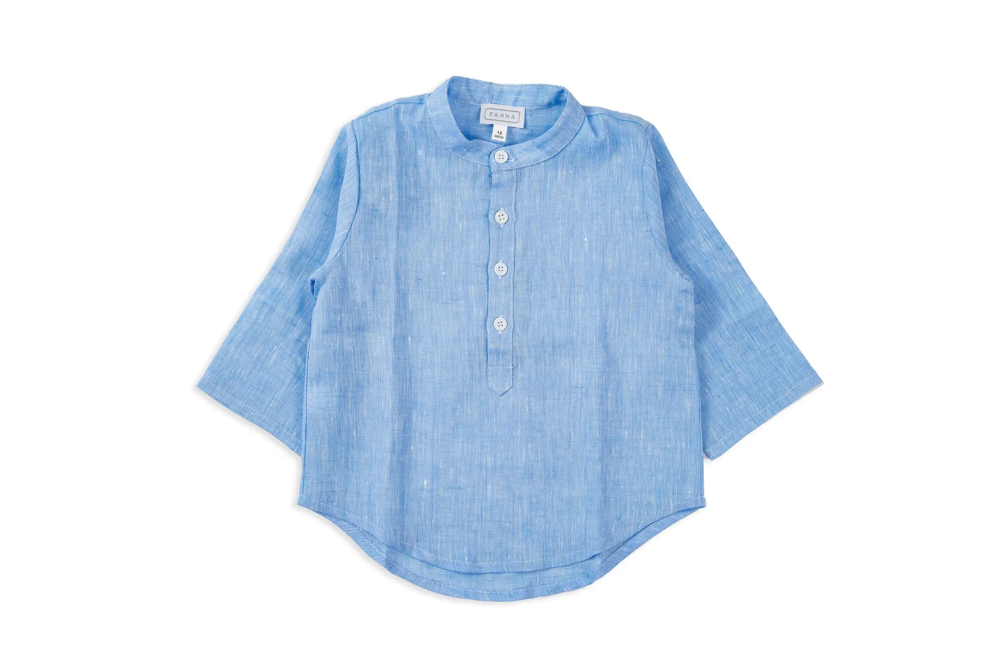 Adam Light Blue Linen Italian Button Up Shirt