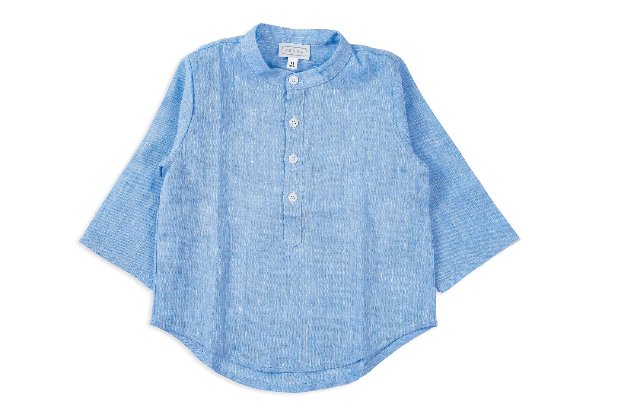 Adam Light Blue Linen Italian Button Up Shirt