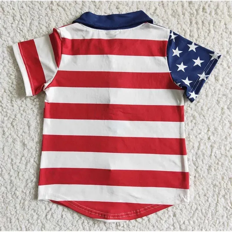 Aier - Baby Boys 4Th Of July Star Stripe Shirts