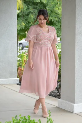 Anastasia Pink Embroidered Dress