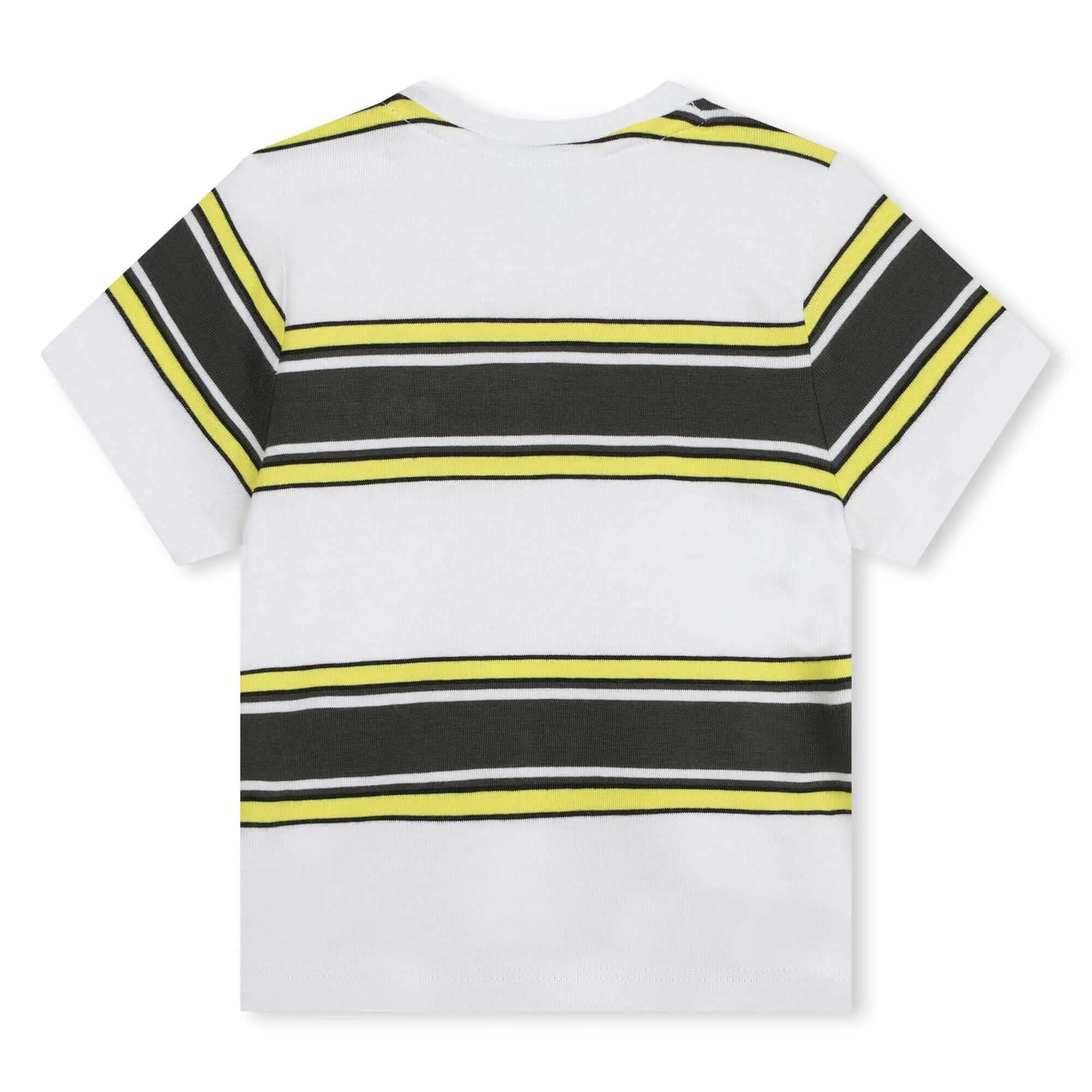 Baby Boys Yellow & Navy Stripe Short Sleeve T-Shirt