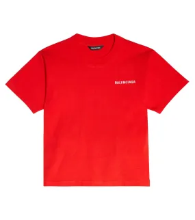 Balenciaga Kids Cotton Logo T-Shirt, Red