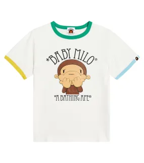 BAPE Cotton Blend Jersey Baby Milo T-Shirt, White