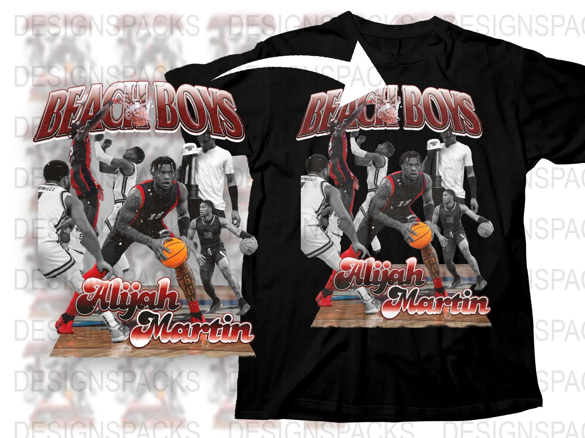 Beach Boys Alijah Martin Basketball Action Png Digital Download