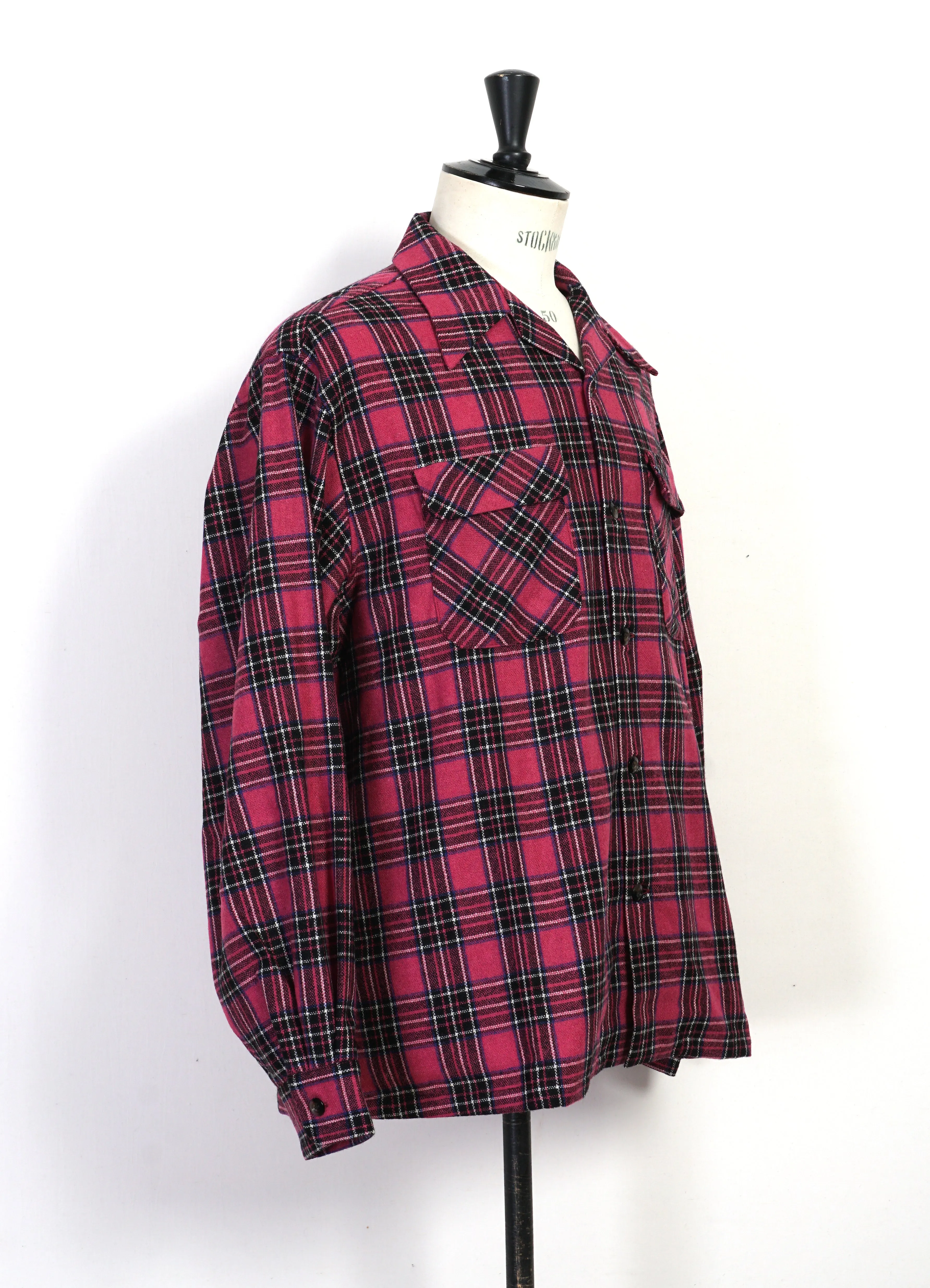 BOARD SHIRT | Checkered Wool Shirt | Pink