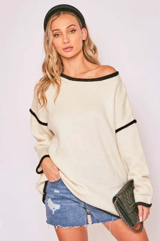 Boat Neck Soft Touch Sweater Top