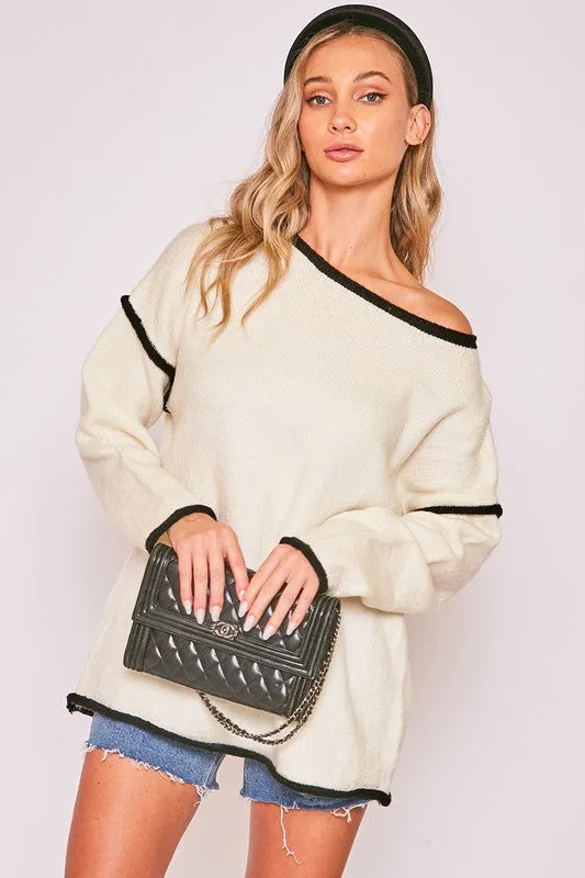 Boat Neck Soft Touch Sweater Top