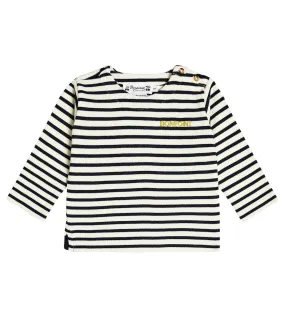 Bonpoint children's cotton striped shirt, blue