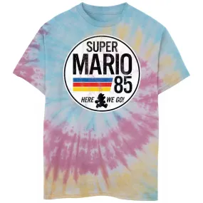 Boys 8-20 Years Old Tie Dye Logo T-Shirt Nintendo Super Mario 85 Here We Go Nintendo