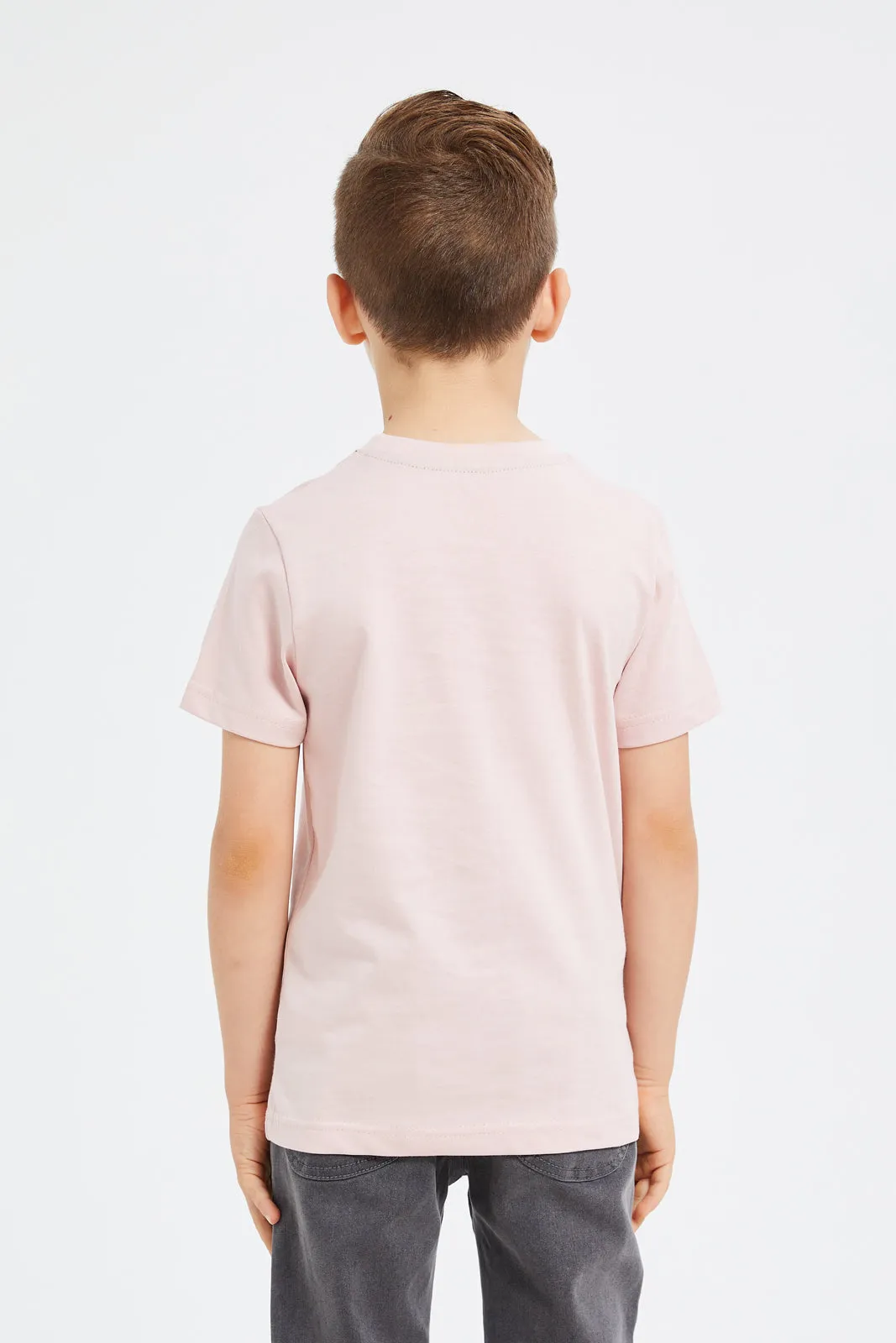 Boys Beige Nasa Print  T-Shirt