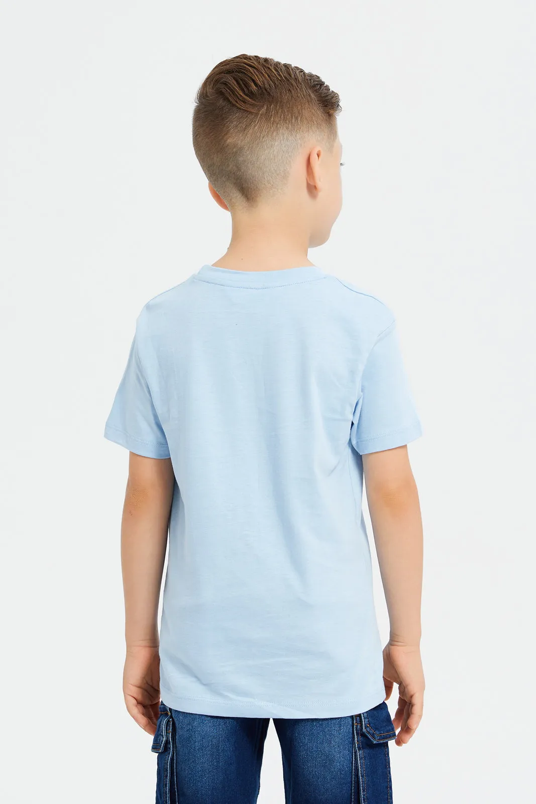 Boys Green Embellished With Sequence T-Shirt