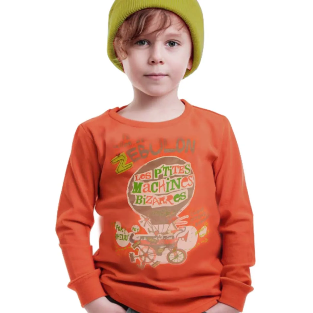 Boys Long Sleeve T-shirt | Orange with Printed Design | Age 1-6 Years