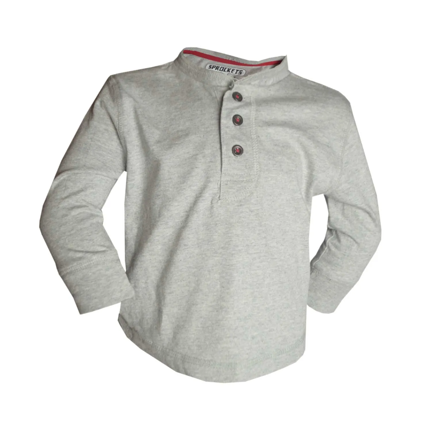 Boys Long-sleeved T-shirt | Plain Colours | Grey, Blue, Red | Age 1-6 Years