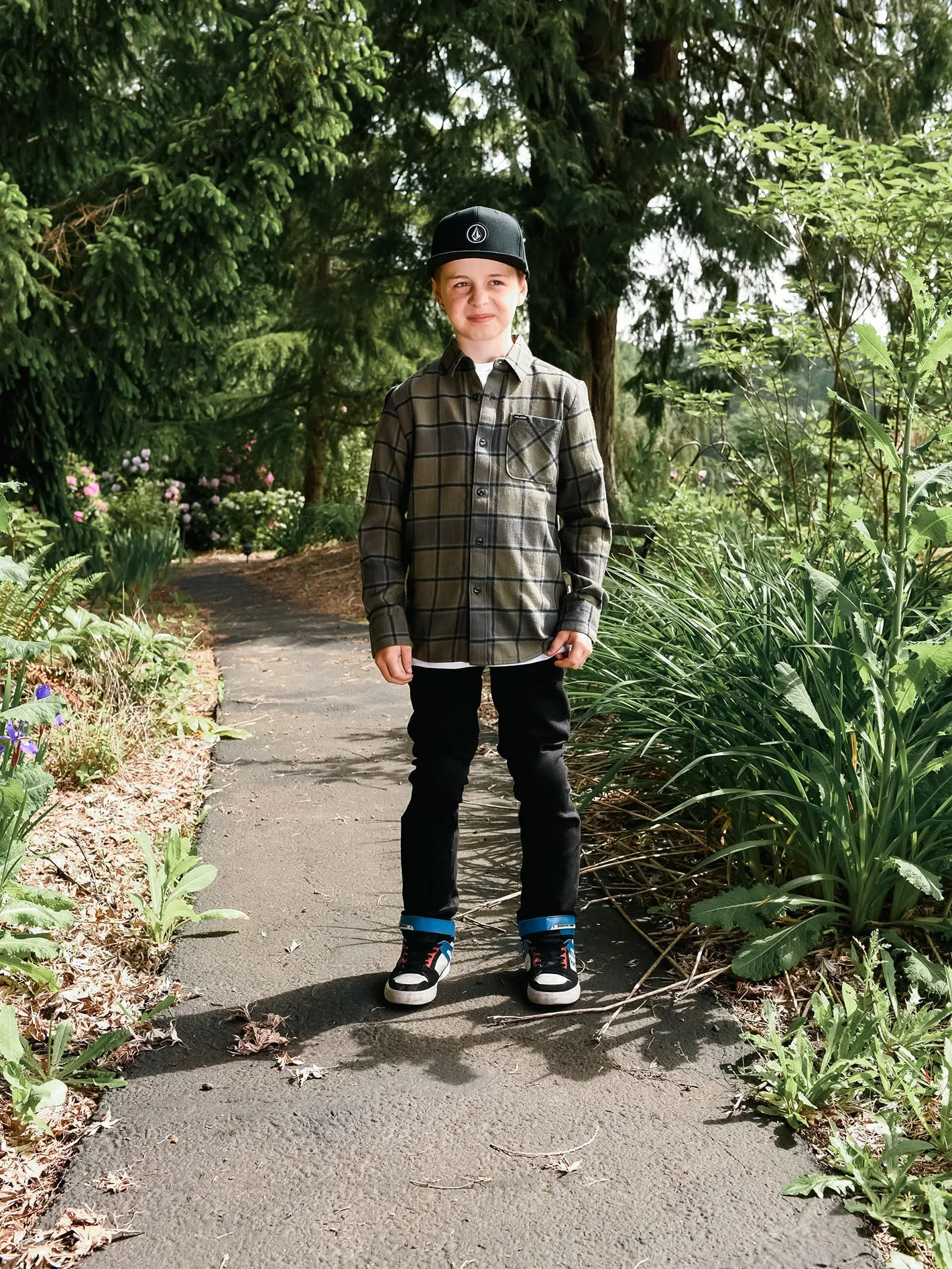 Caden Plaid Shirt - MILITARY - (KIDS)