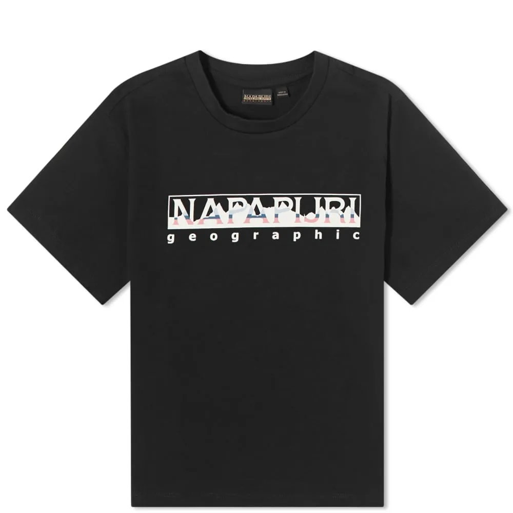 Children's T-shirt with Napapijri Rope logo, black