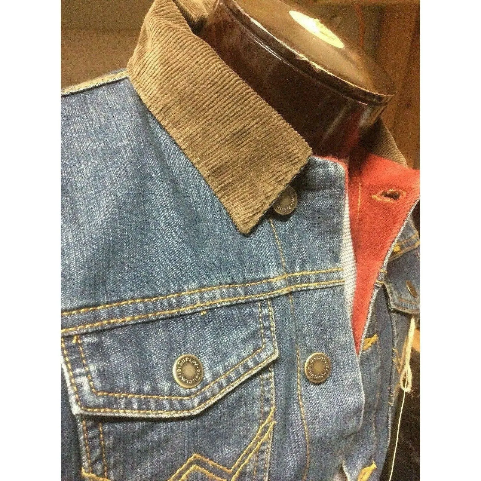 Children's  Wrangler Blanket Lined Blue Denim Western Cowboy Trucker Jacket