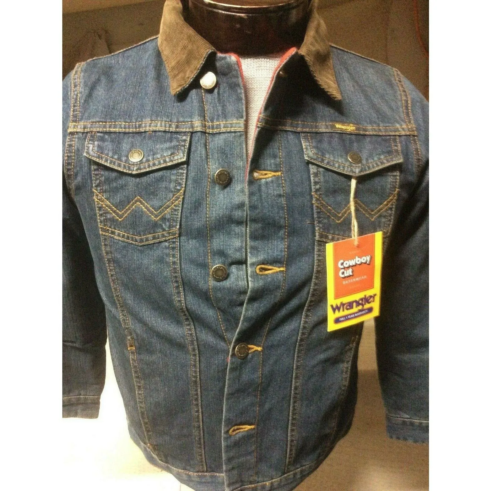 Children's  Wrangler Blanket Lined Blue Denim Western Cowboy Trucker Jacket