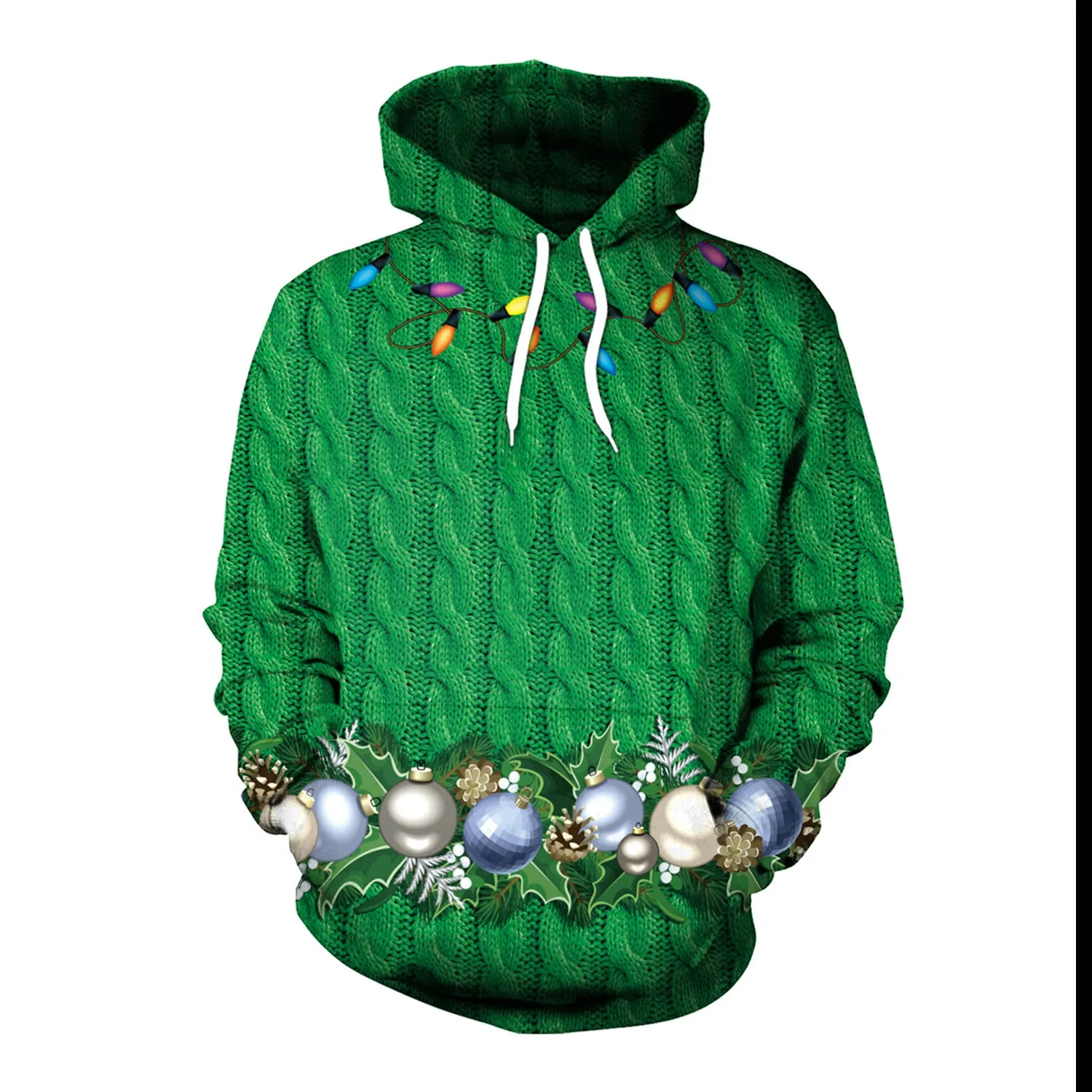 Christmas Women's Loose Versatile Hooded Creative Digital Printed Sweater