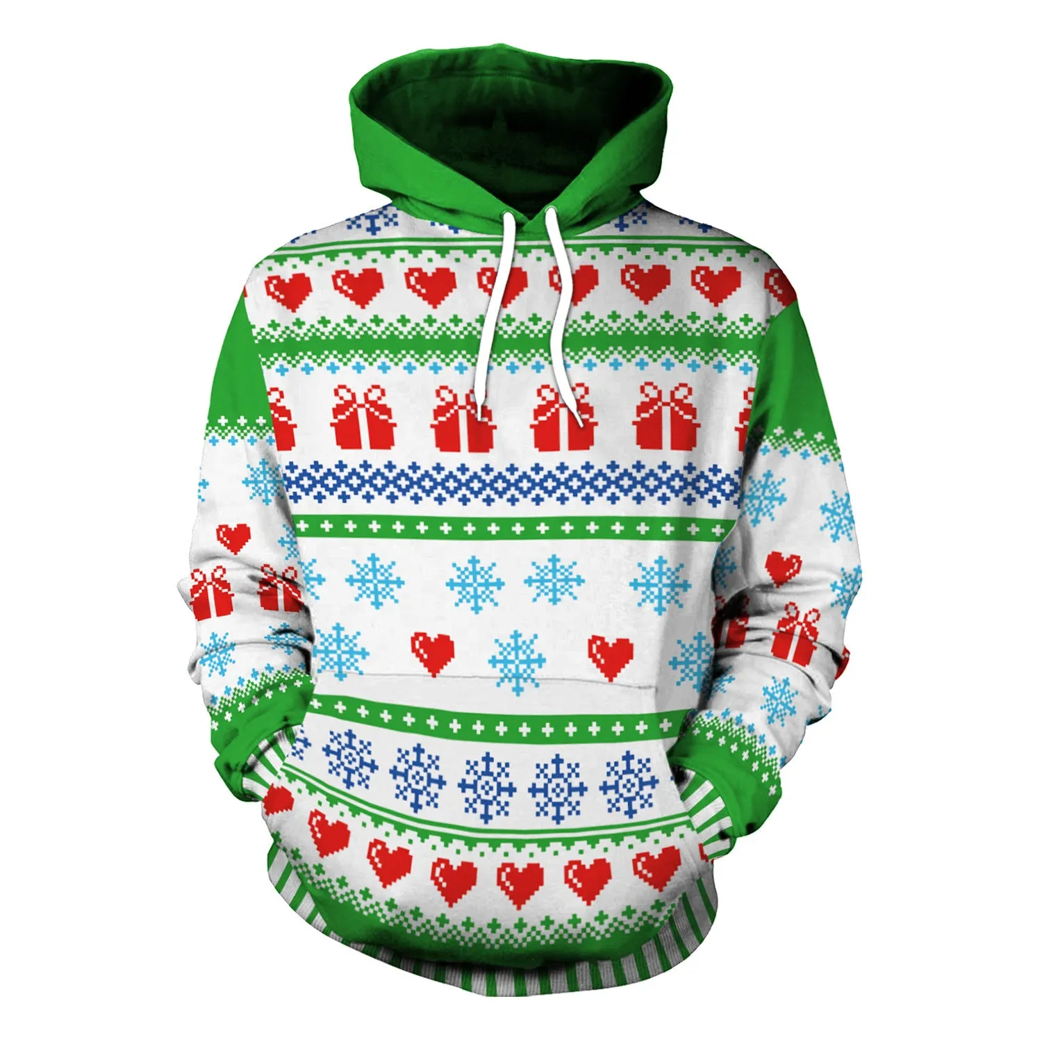 Christmas Women's Loose Versatile Hooded Creative Digital Printed Sweater