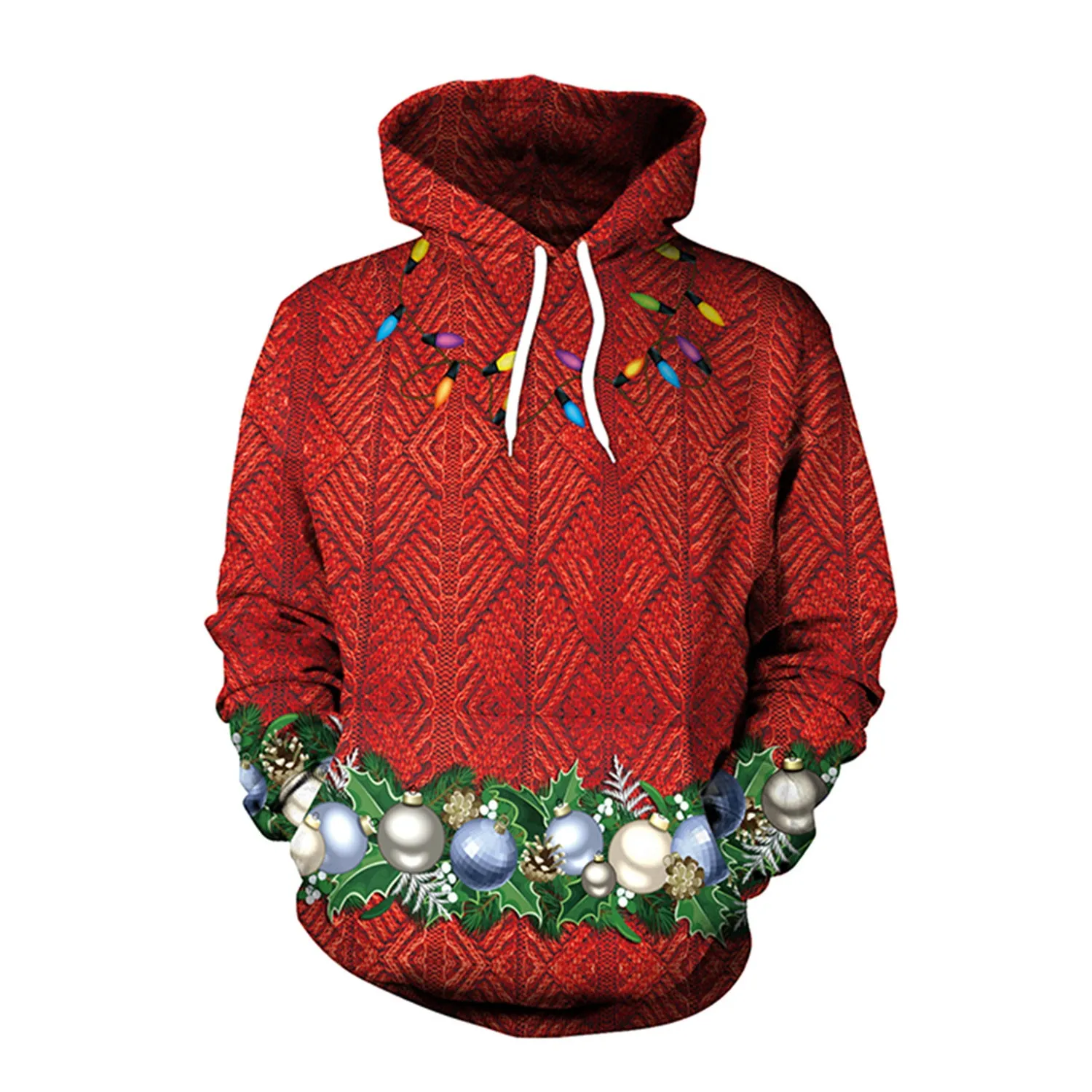 Christmas Women's Loose Versatile Hooded Creative Digital Printed Sweater