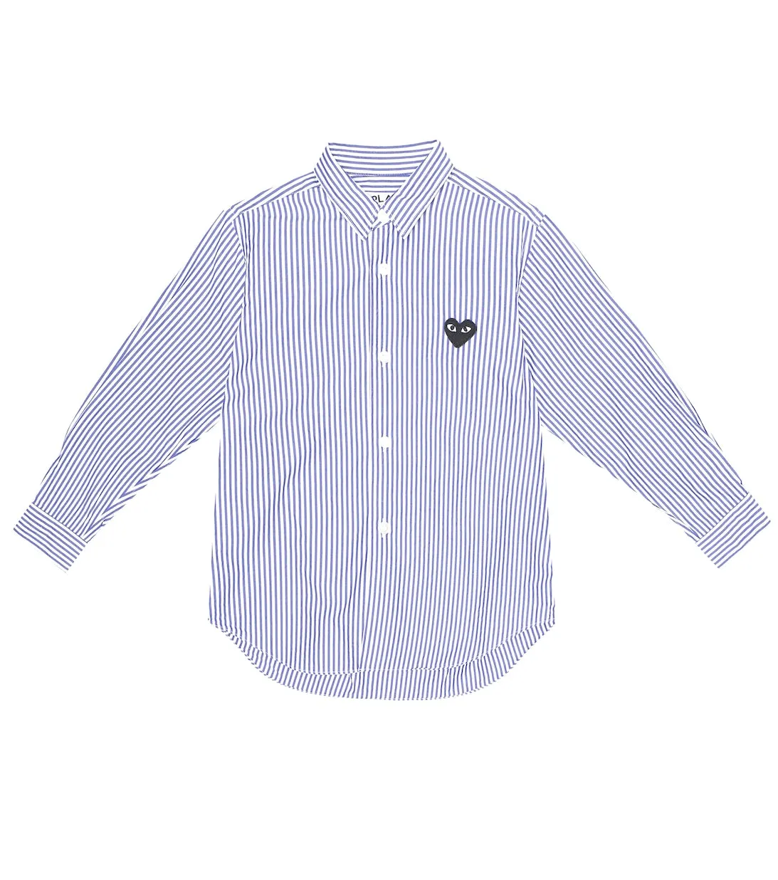 Comme des Garçons Play striped cotton poplin shirt, blue