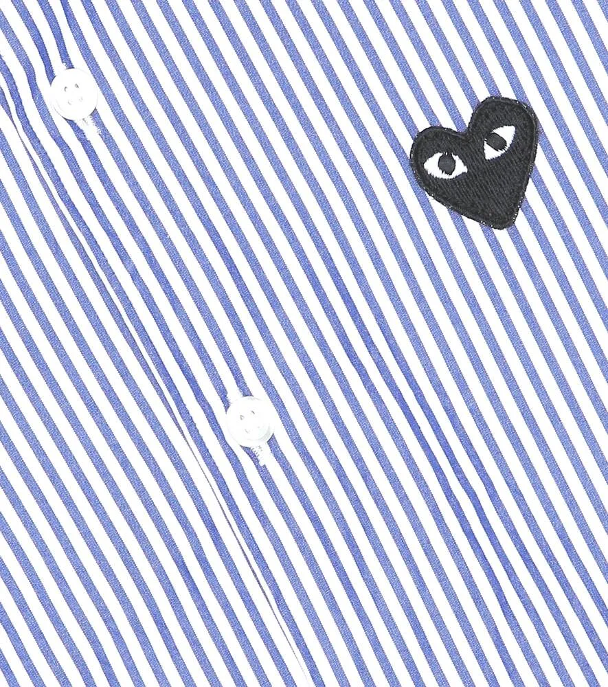 Comme des Garçons Play striped cotton poplin shirt, blue