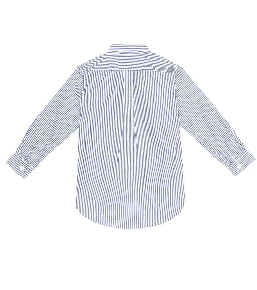 Comme des Garçons Play striped cotton poplin shirt, blue