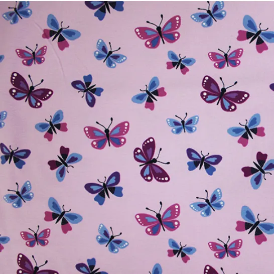 Cotton Jersey - Flying Butterflies - £8.50 Per Metre - Sold By Half Metre