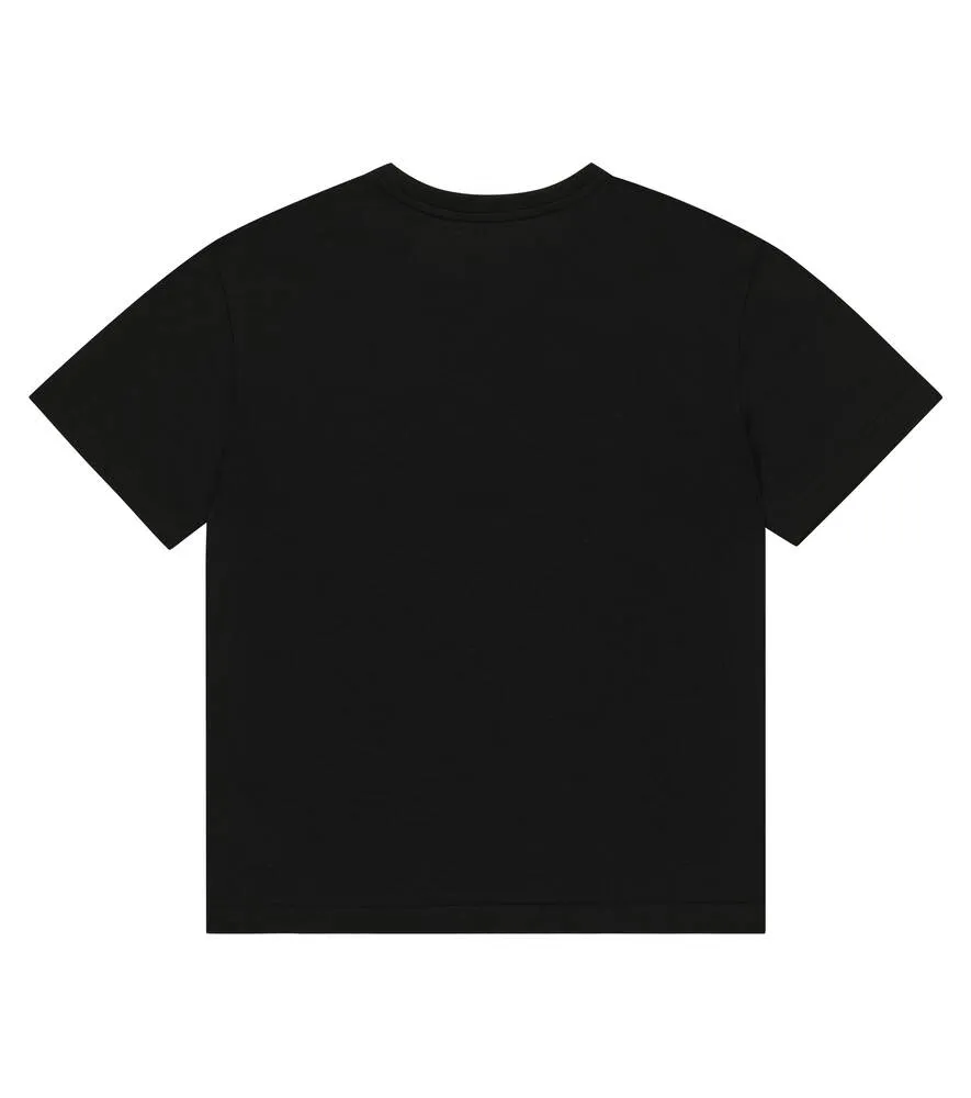 Cotton jersey T-shirt with Dolce&Gabbana logo, black