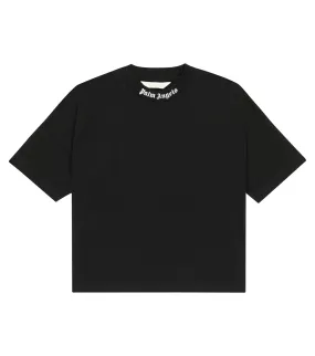 Cotton Jersey T-Shirt with Palm Angels Logo, Black