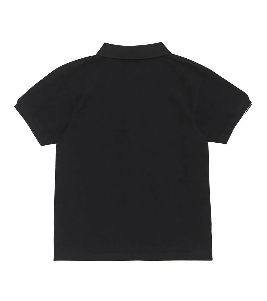 Cotton polo shirt with Heart logo Comme des Garçons Play, black