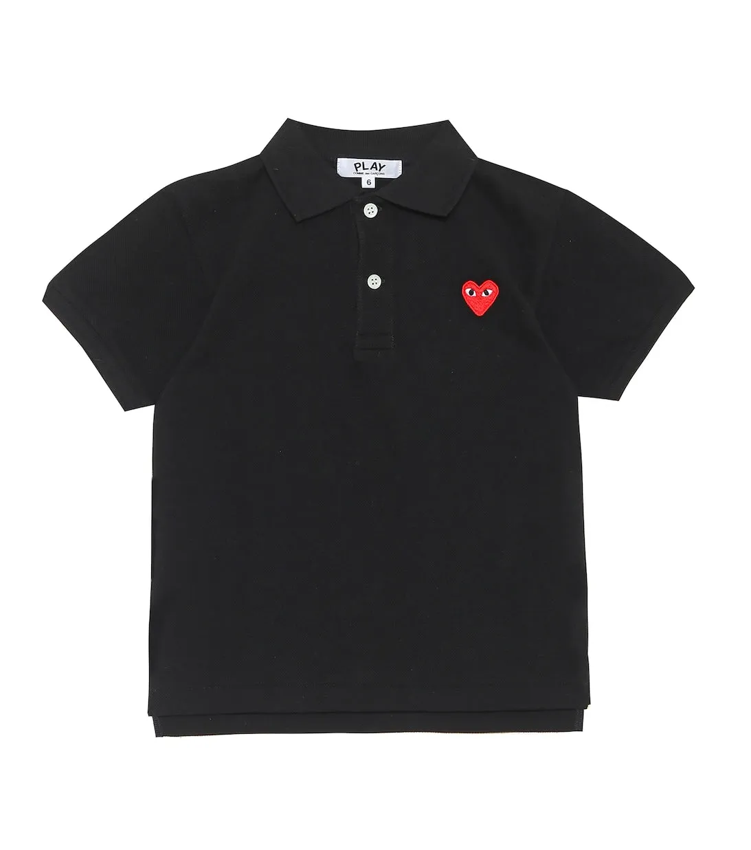 Cotton polo shirt with Heart logo Comme des Garçons Play, black