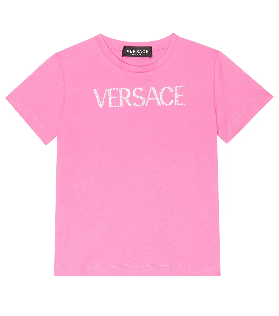 Cotton T-shirt with Versace logo, pink