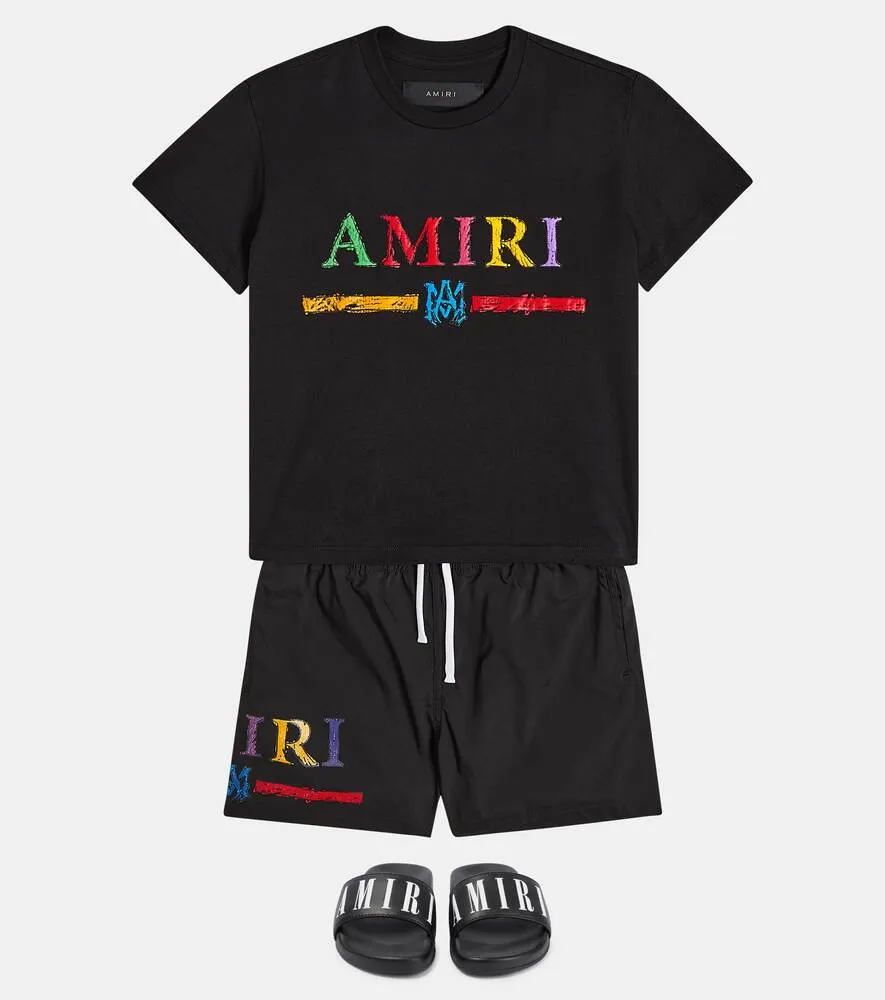 Crayon Sketch Amiri Cotton Jersey T-Shirt, Black