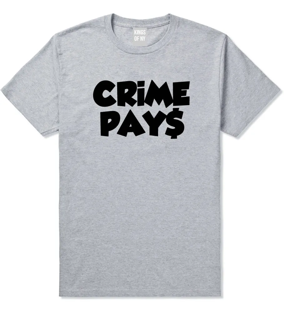 Crime Pays Bubble Letters Money Sign Boys Kids T-Shirt