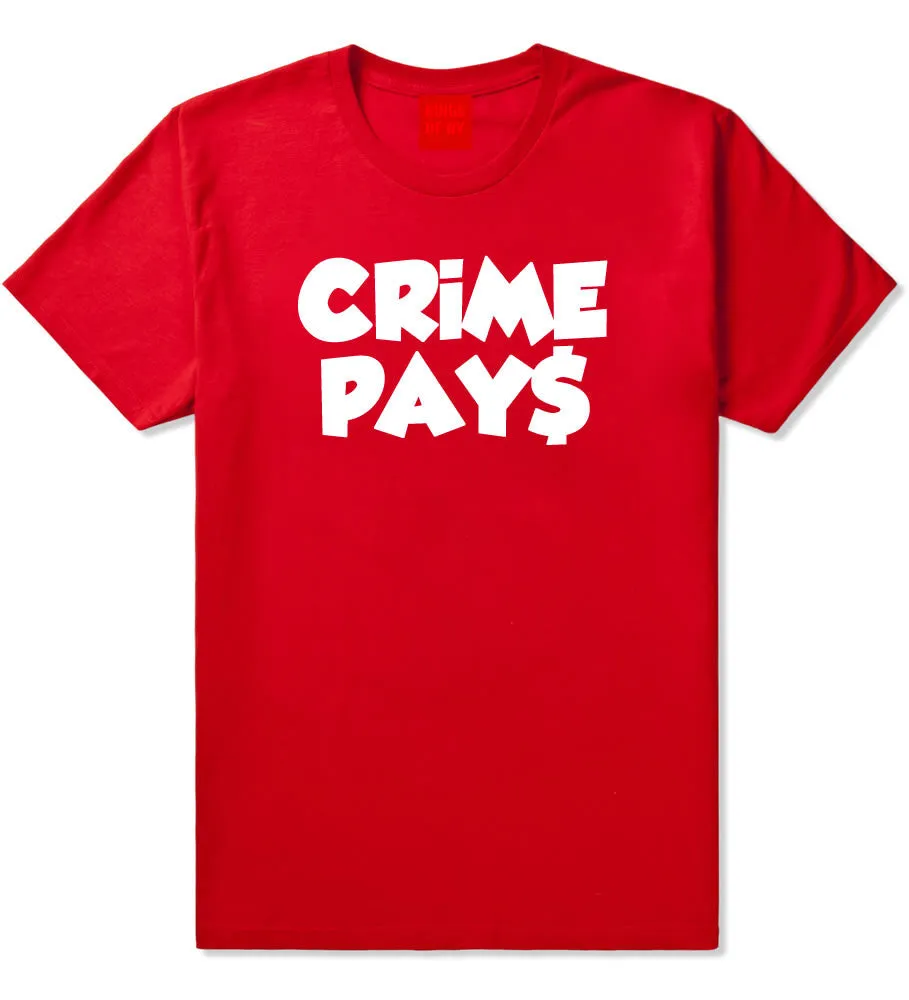 Crime Pays Bubble Letters Money Sign Boys Kids T-Shirt