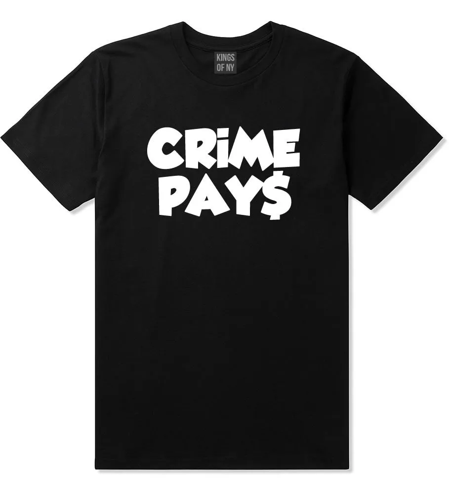 Crime Pays Bubble Letters Money Sign Boys Kids T-Shirt