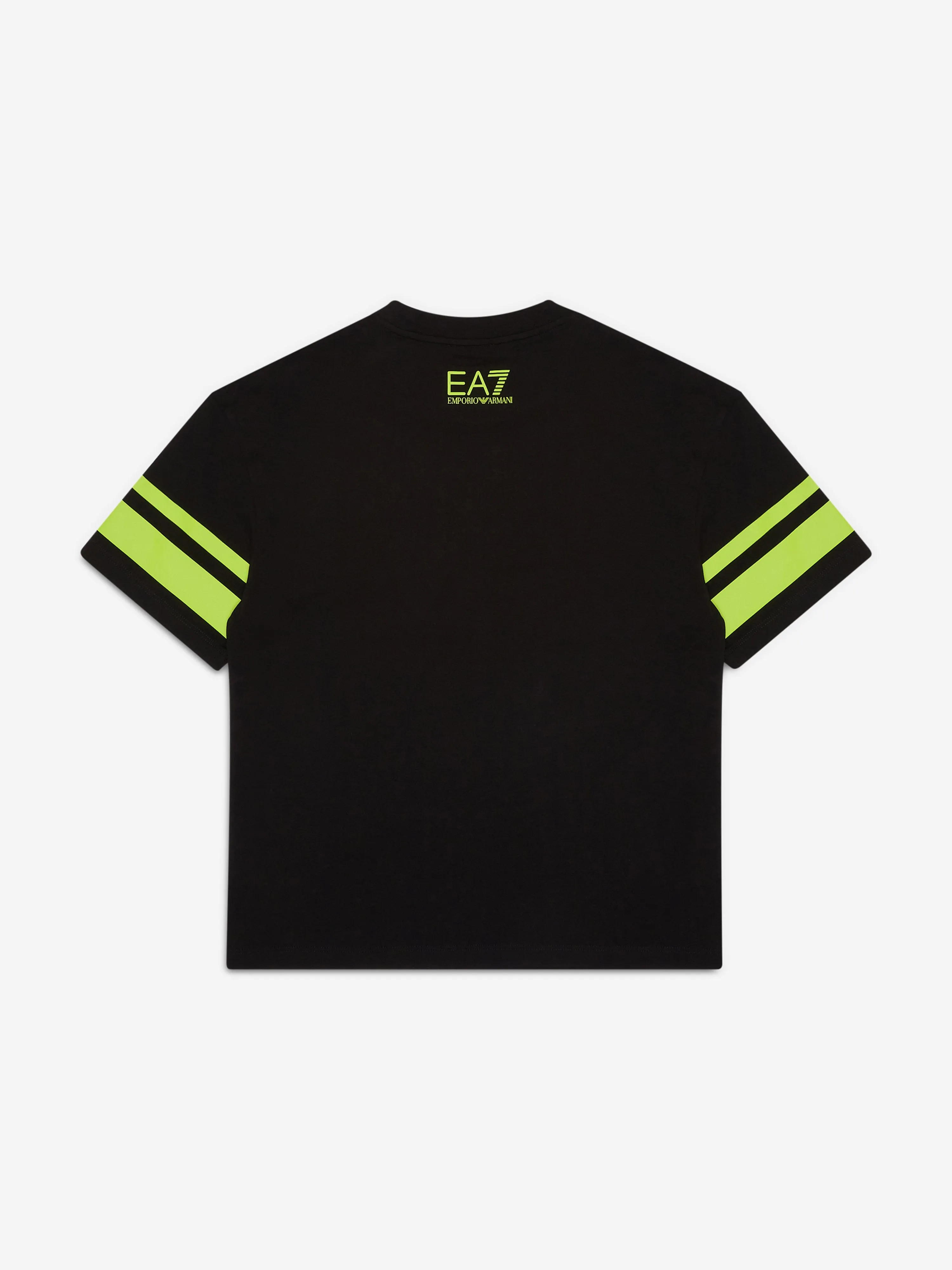 EA7 Emporio Armani Boys Striped Logo T-Shirt in Black