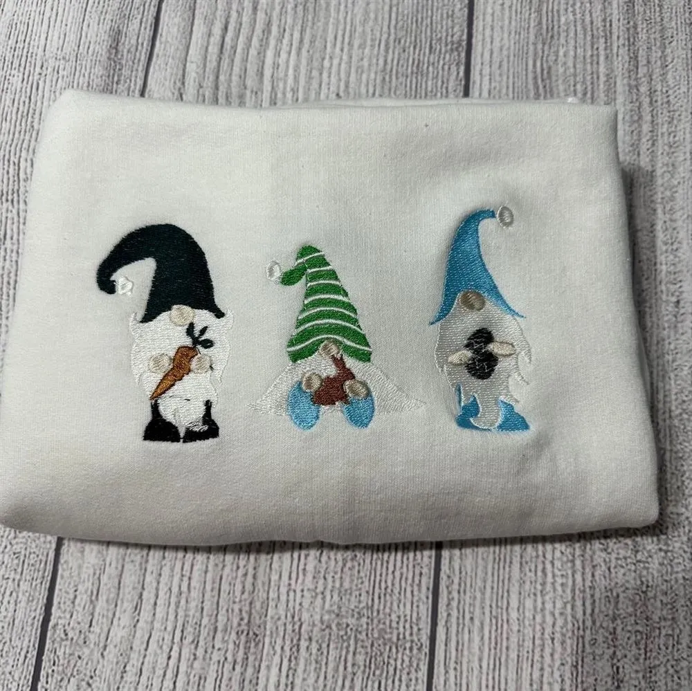 Easter Gnomes Women's Embroidered Sweatshirts