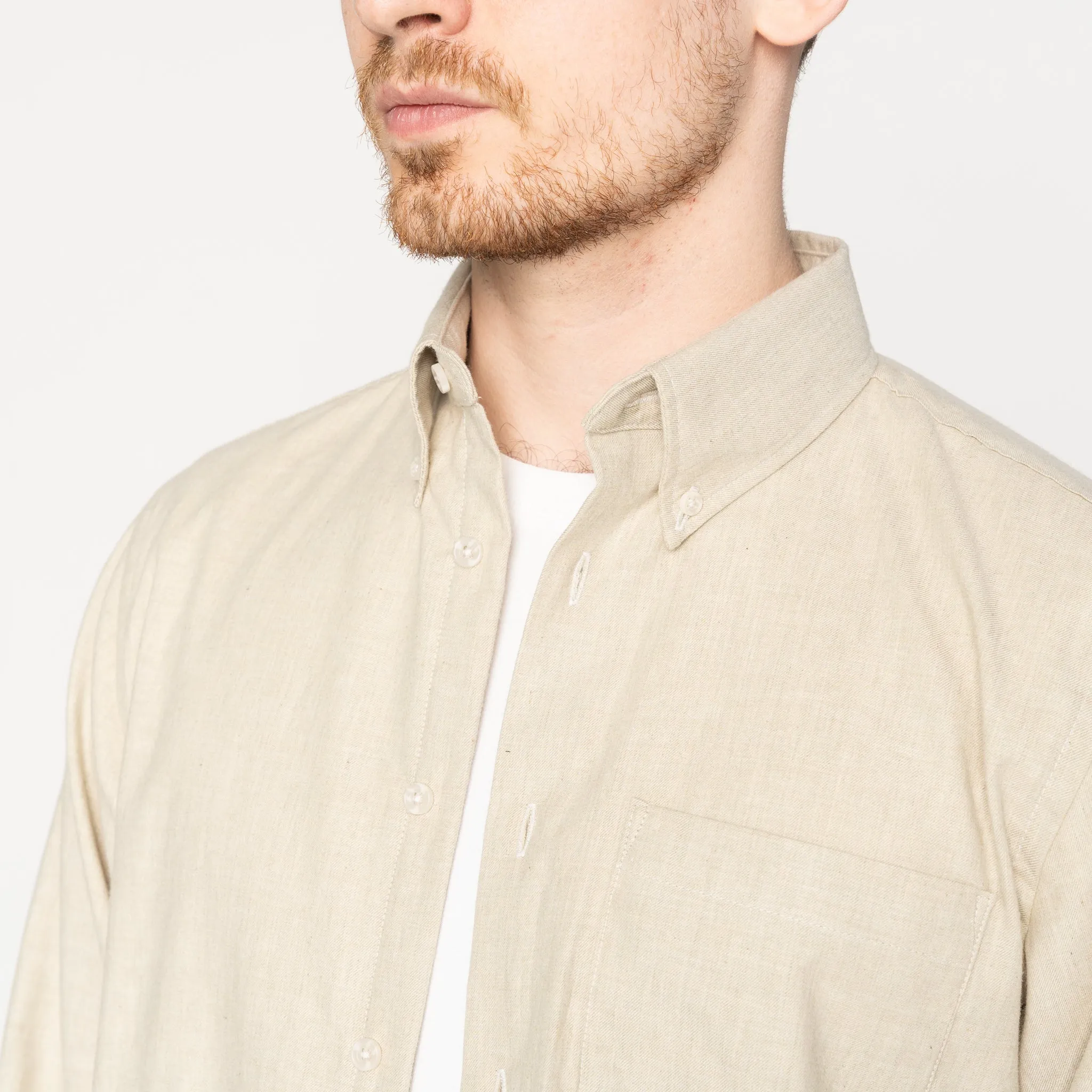 Easy Shirt - Melange Soft Twill - Pale Taupe