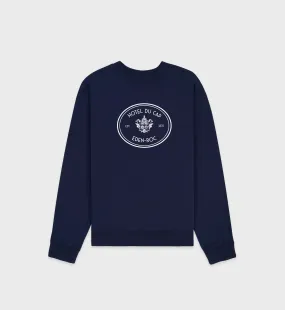 Eden Crest Crewneck - Navy/White