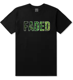 Faded Marijuana Weed Print Boys Kids T-Shirt