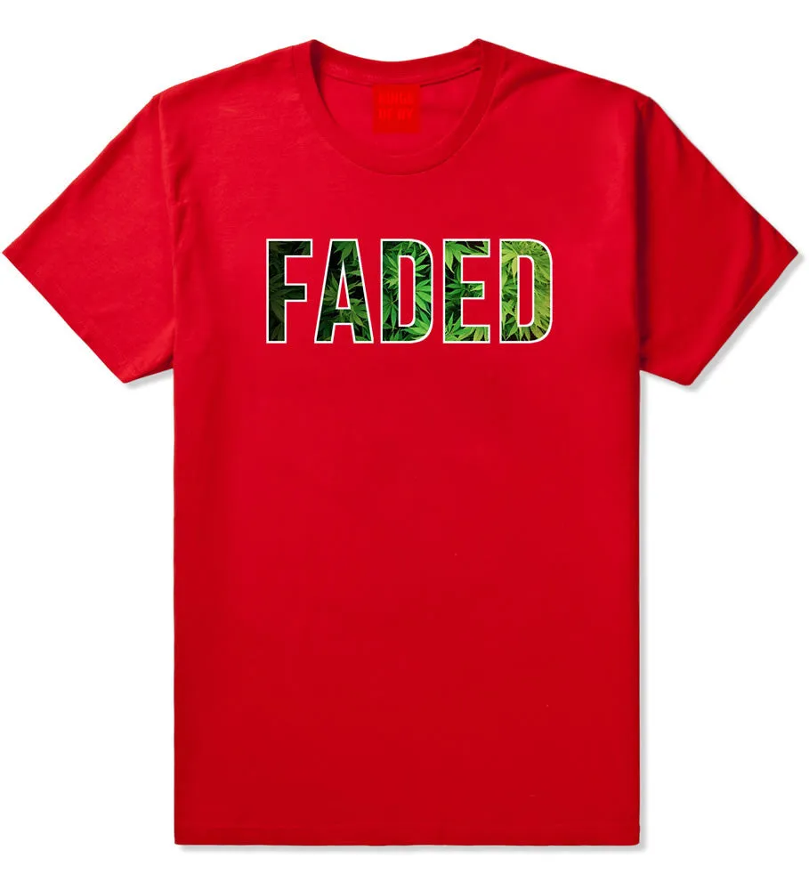 Faded Marijuana Weed Print Boys Kids T-Shirt