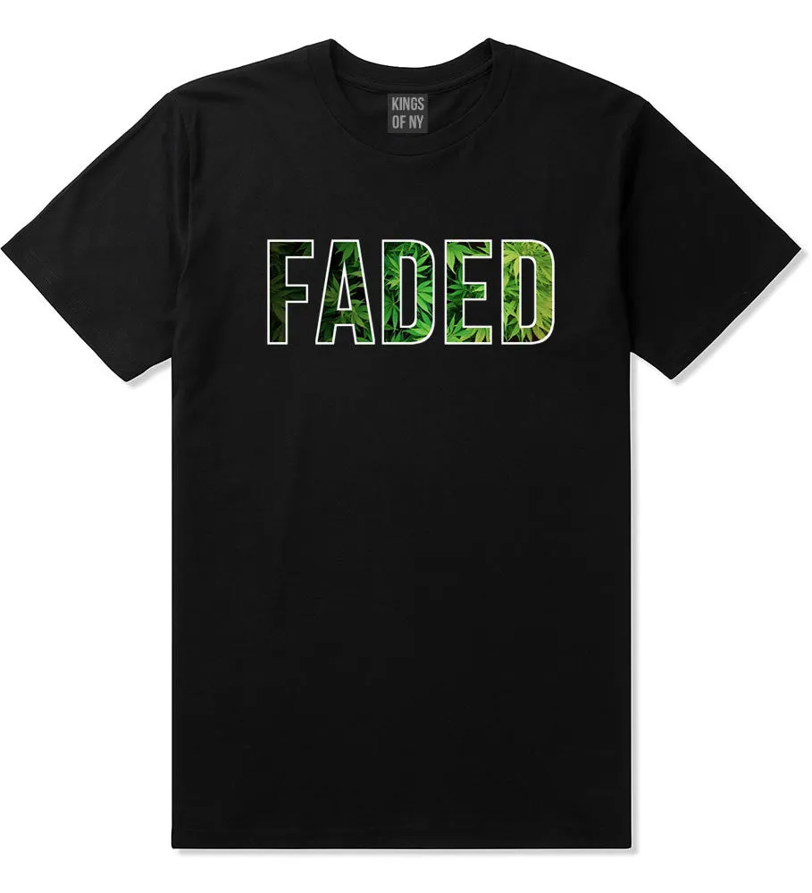 Faded Marijuana Weed Print Boys Kids T-Shirt