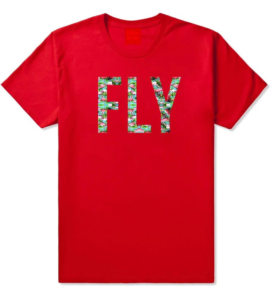 FLY Flamingo Print Summer Boys Kids T-Shirt