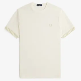 Fred Perry Striped Cuff T-Shirt - Ecru