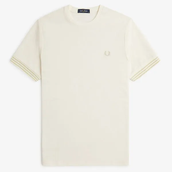 Fred Perry Striped Cuff T-Shirt - Ecru